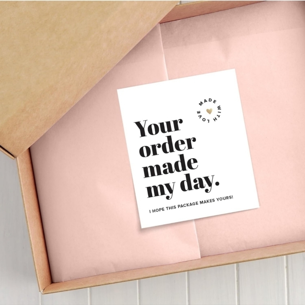 "Your Order Made My Day, I HOPE THIS PACKAGE MAKE YOURS!" CARDS- 100 CARDS - Picture 4 of 8